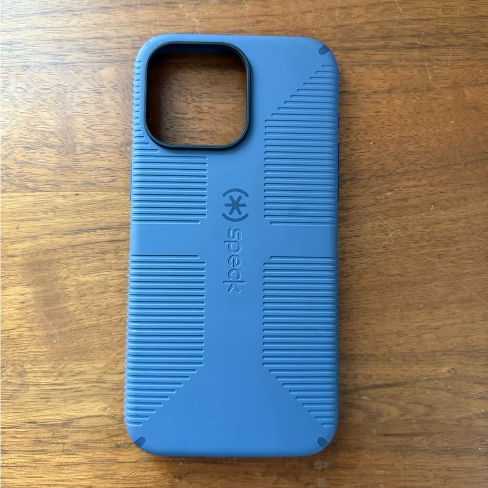 Speck blue iPhone 15 pro max case